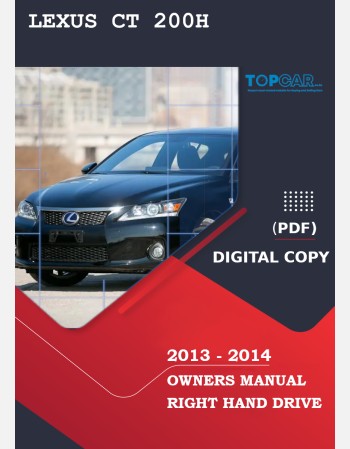 lexus ct 200h 2013-2014 owners manual